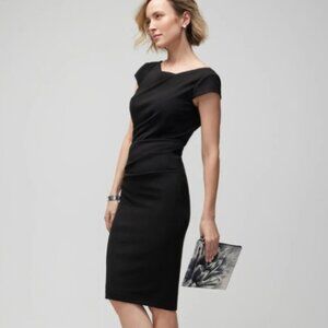 New White House Black Market Sheath Dress Black 6 Petite